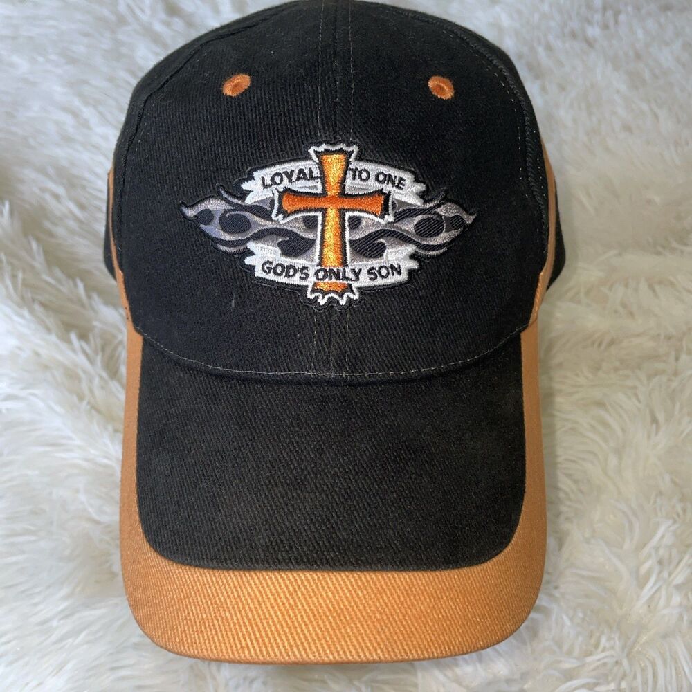 Loyal To One Gods Only Son Mega Cap Strapback Cap Hat Orange Black
